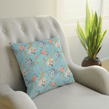 Vintage Floral Print Cushion - Bohemian Home Decor